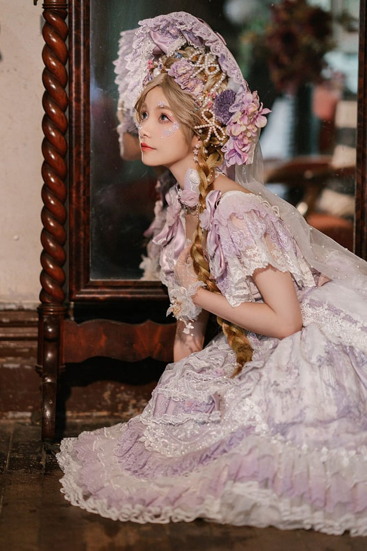 Purple The Key to the Secret Realm Gorgeous Wedding Princess Sweet Lolita Dress Set