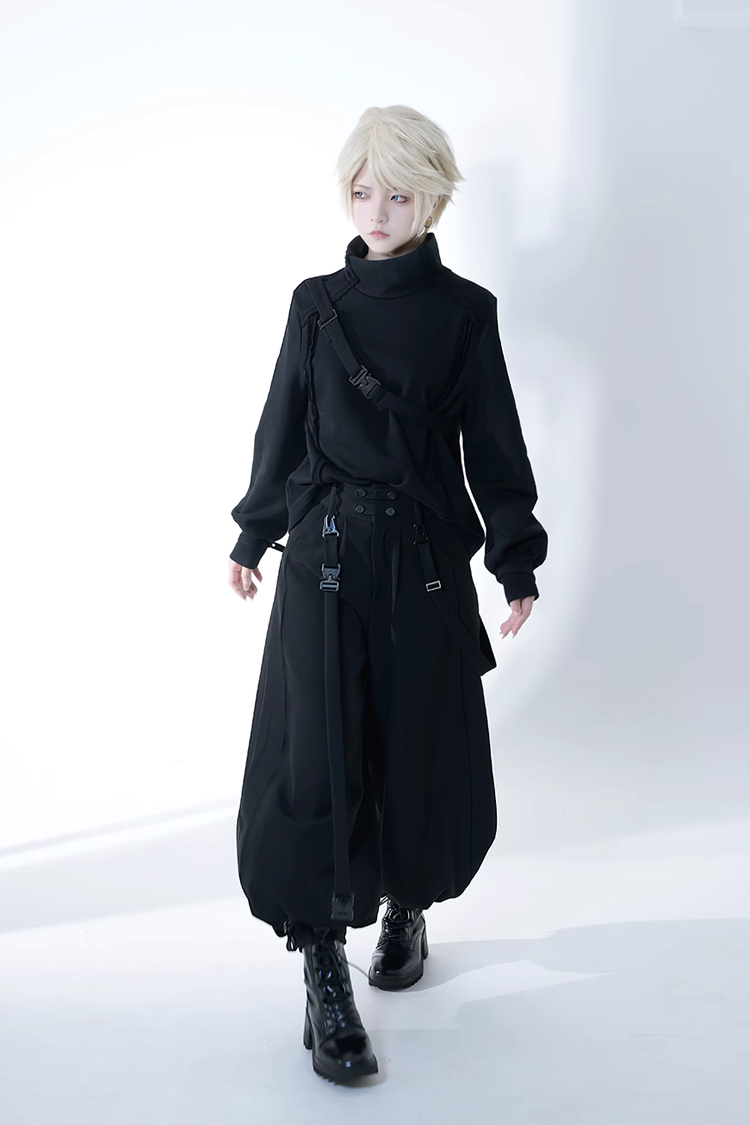 Black Functional Rabbit Cool and Handsome Ouji Lolita Top
