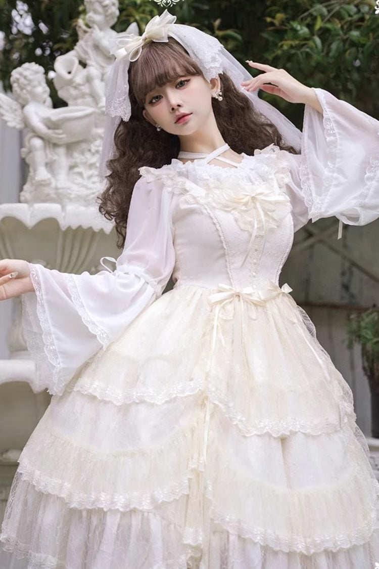 Iris Love Multi-layer Jacquard Bowknot Sweet Elegant Princess Lolita Jsk Dress 2 Colors