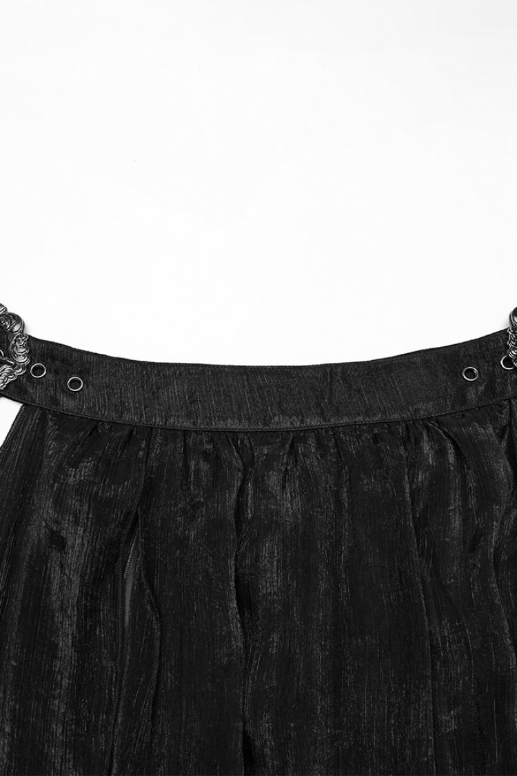 Black Buckle Split Women's Gothic Skirt
