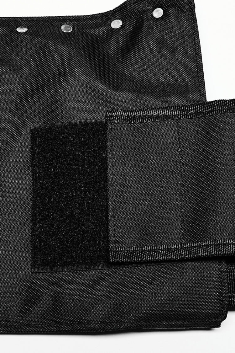 Black Nylon Camouflage Metal Rivets Men's Steampunk Backpack