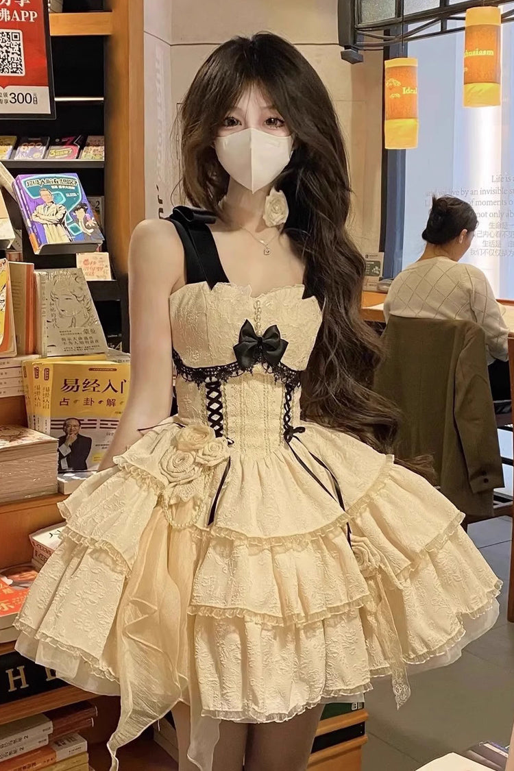 Yellow Multi-layer Ballet Bowknot Sweet Lolita Jsk Dress
