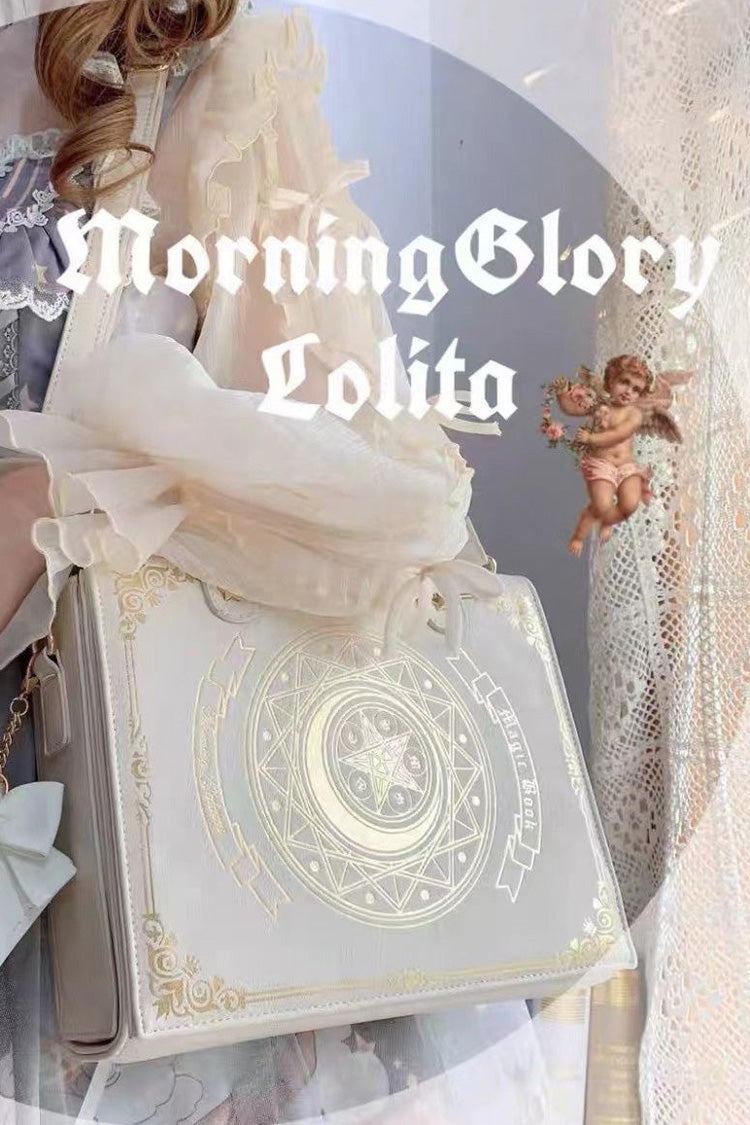 Süße Lolita Umhängetasche mit Stern- und Mond-Magiebuch-Aufdruck, 3 Farben
