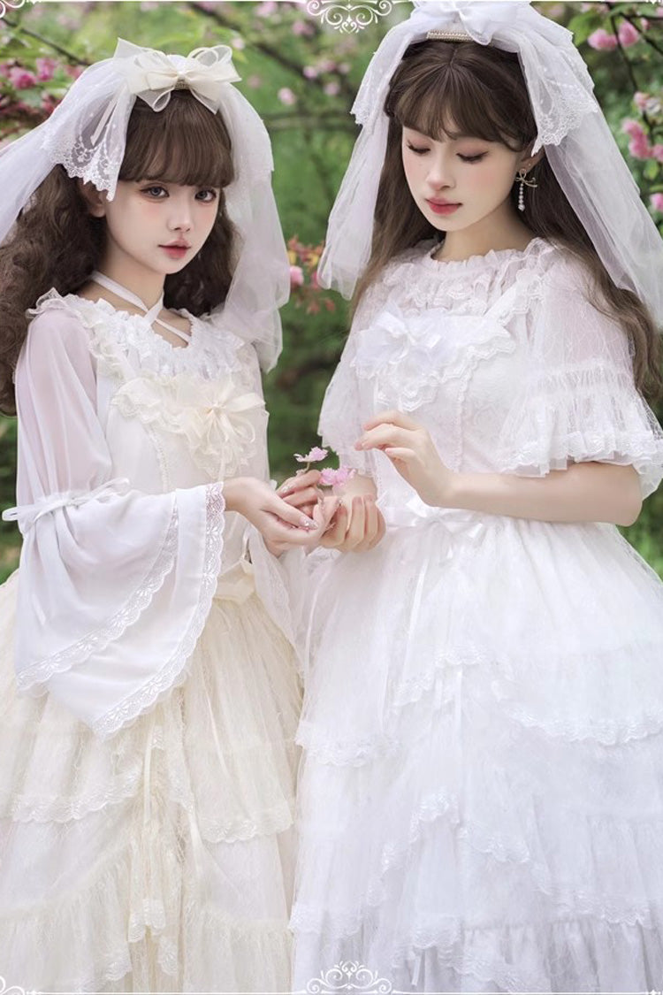 Iris Love Multi-layer Jacquard Bowknot Sweet Elegant Princess Lolita Jsk Dress 2 Colors