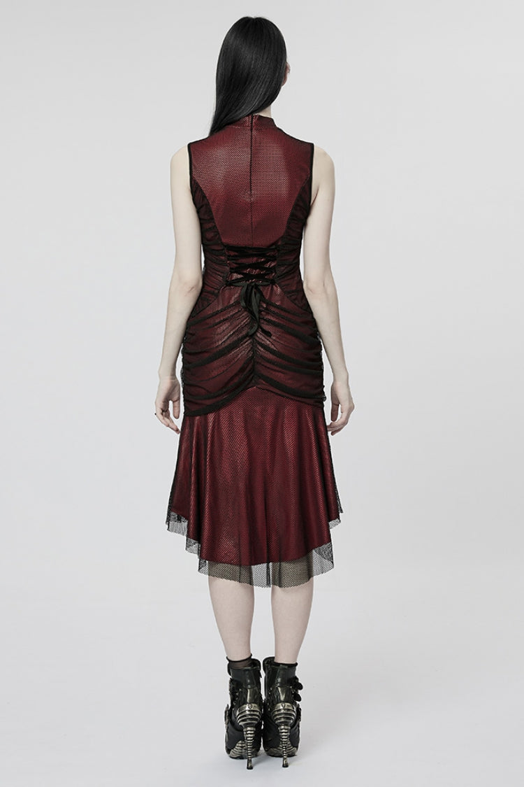 Sleeveless Slim Mesh Fishtail Women's Gothic Dress 2 Colors