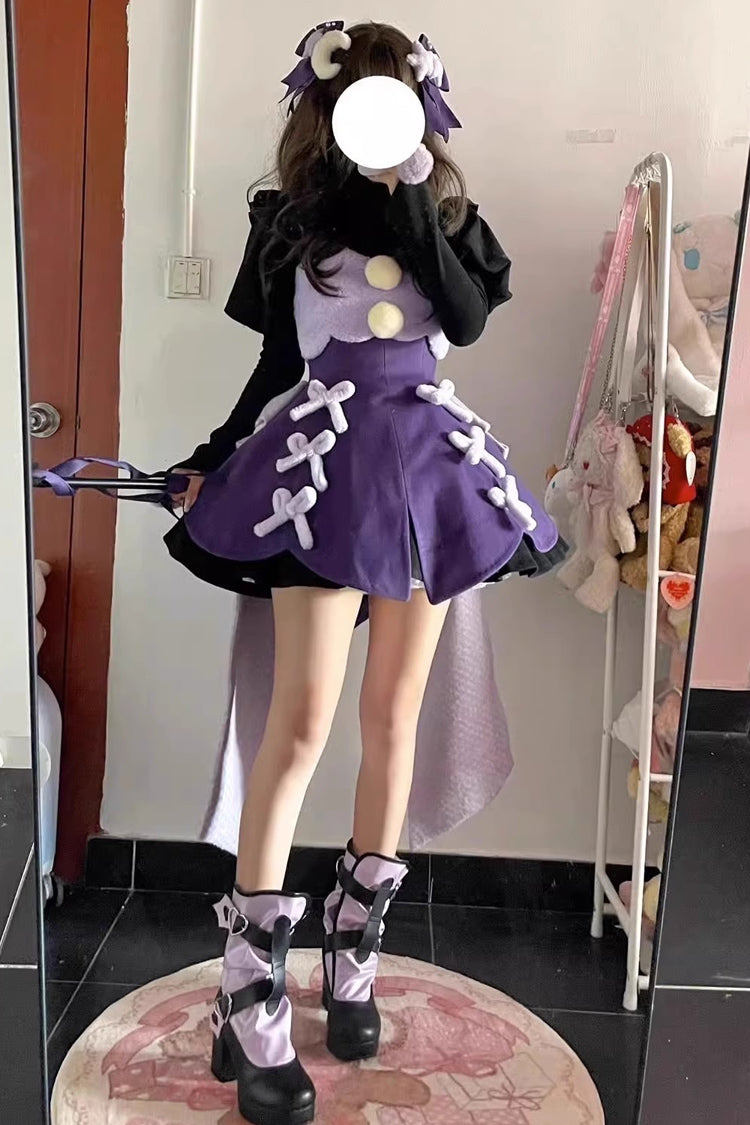 Black/Purple Magical Girl Long Sleeves Princess Sweet Lolita Dress