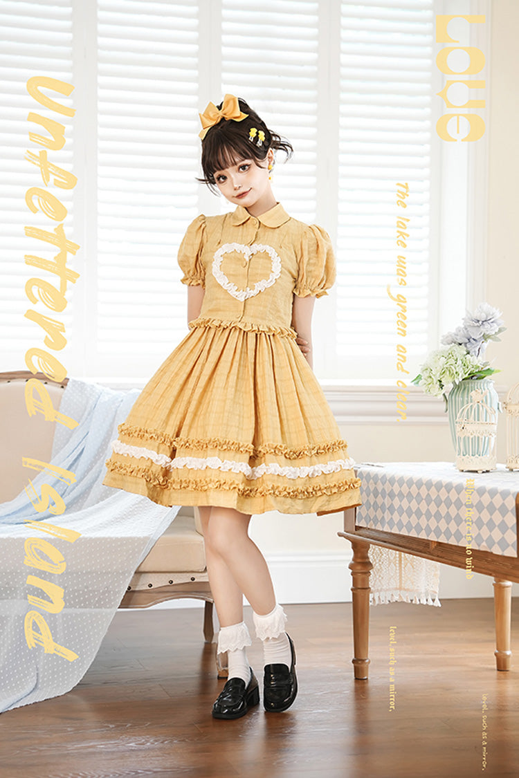 [Buji Island] Ärmelloses Rüschen-Bowknot-Süßes Lolita-Jsk-Kleid 4 Farben 