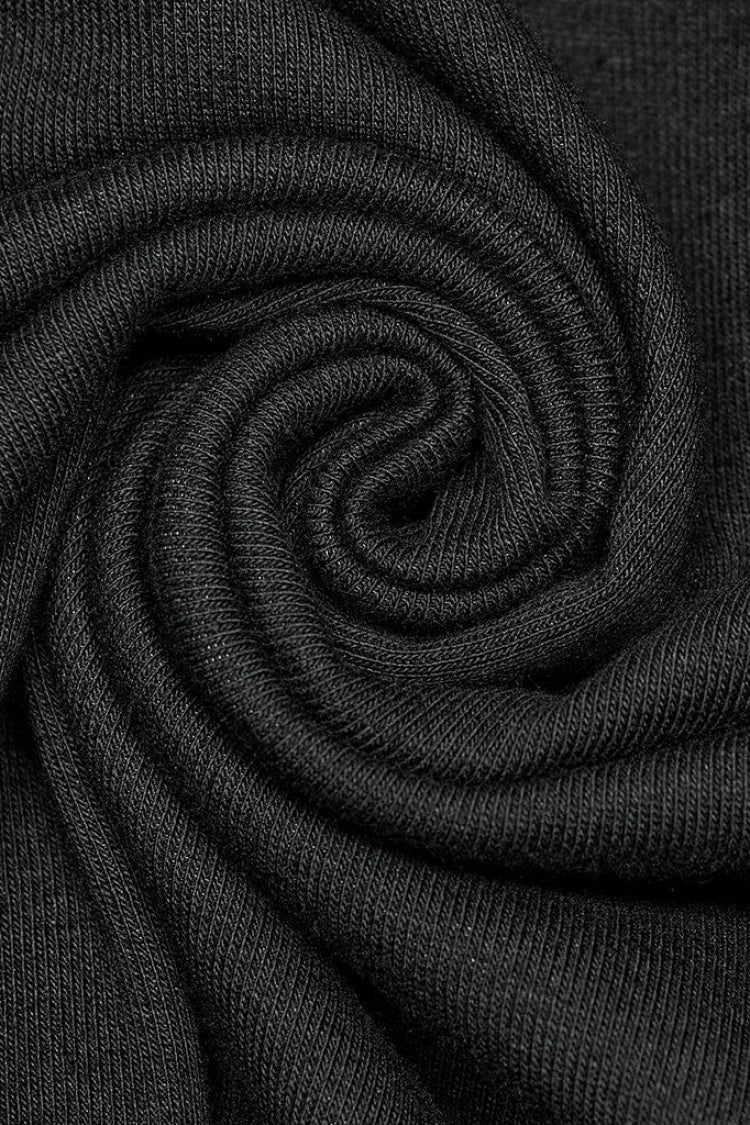 ブラック半袖取り外し可能なショルダーパッド中空メンズスチームパンク T シャツ
