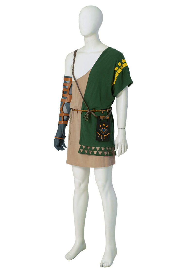 The Legend Of Zelda Tears Of The Kingdom Brown/Green Link Halloween Cosplay Costume Set (Without Shoes)