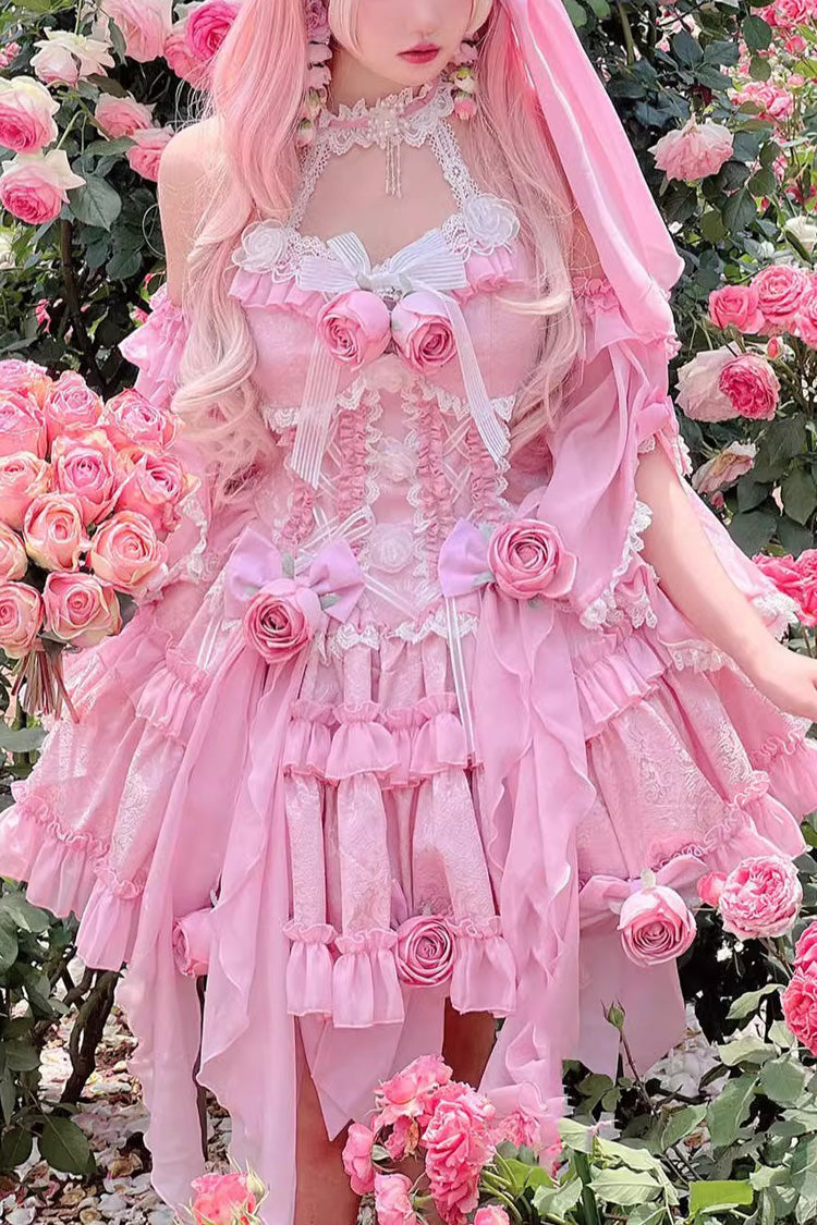 Gem Princess Fish Bone Detached Hime Sleeves Sweet Lolita Dress Set 2 ...