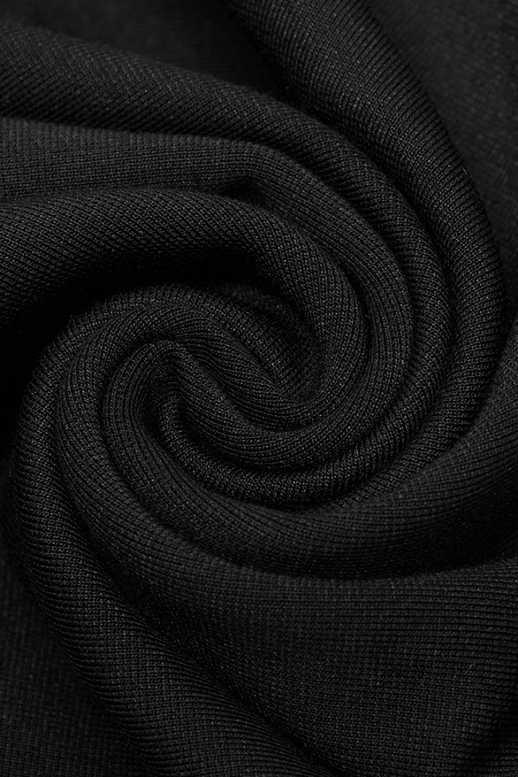 Black Sleeveless Print Bat Embroidery Slim Women's Gothic Vest