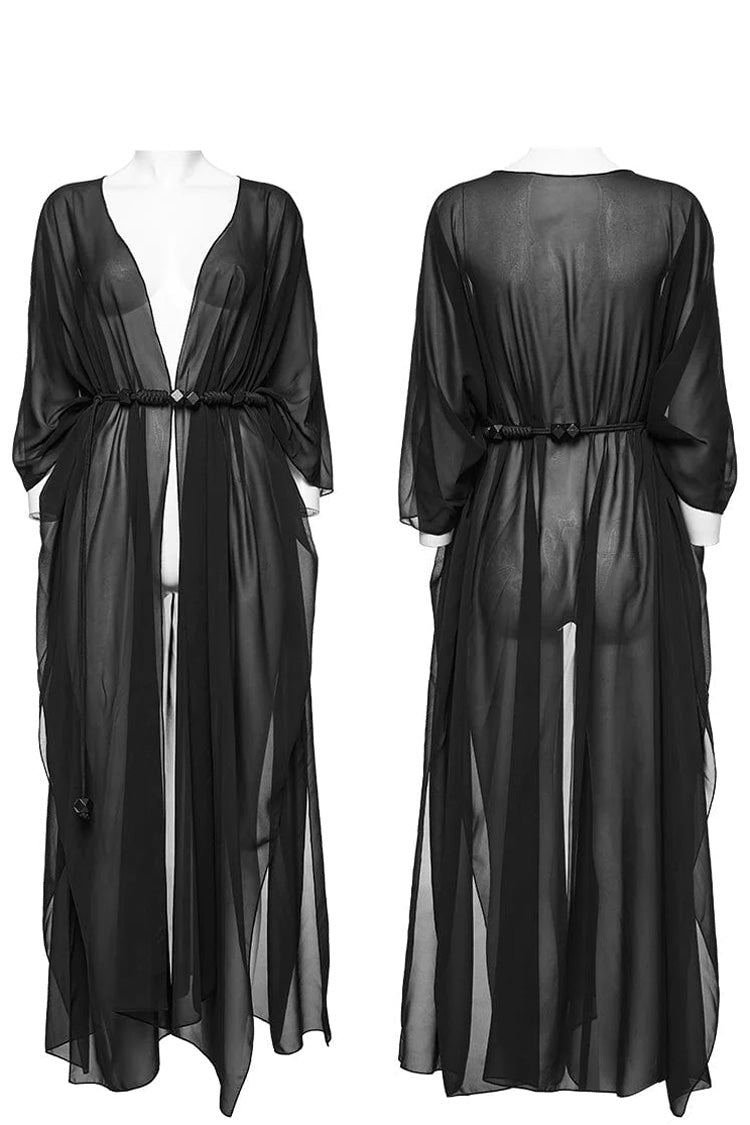 Durchscheinender, lockerer Rüschengürtel aus geflochtenem Seil, eleganter Gothic-Schal für Damen, 3 Farben