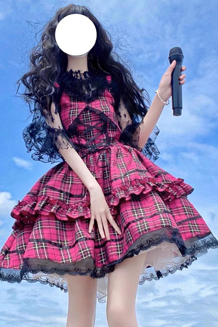 Red Sleeveless Multi-layer Ruffle Bowknot Gothic Lolita Jsk Dress