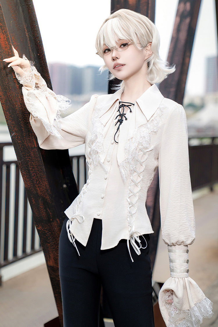 Black [Gold Hunter] Long Sleeves Pirate Style Gothic Long Pants
