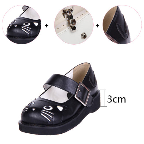 Black Patent Leather Point Toe Platform Sweet Lolita Shoes