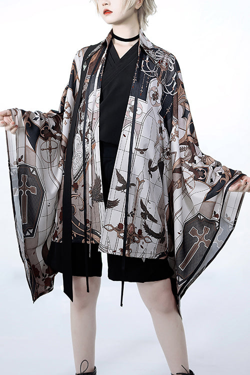 Multi-Color Night Command Vintage Print Sunscreen Loose Ouji Lolita Shawl