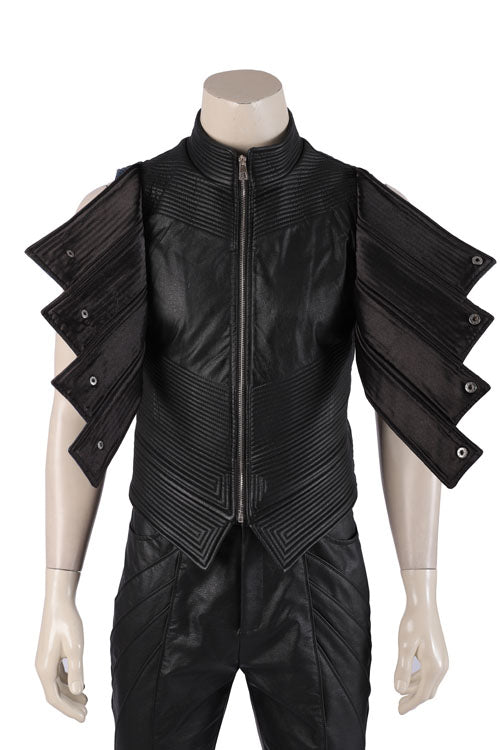 Devil May Cry 5 Vergil Black Windbreaker Suit Halloween Cosplay Costume Full Set
