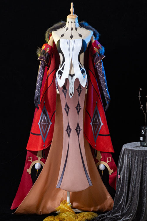 原神ラ・シニョーラ・ロザリン・クルシュカ・ロヘファルターレッドゲームハロウィンコスプレ衣装フルセットタトゥーステッカーなし