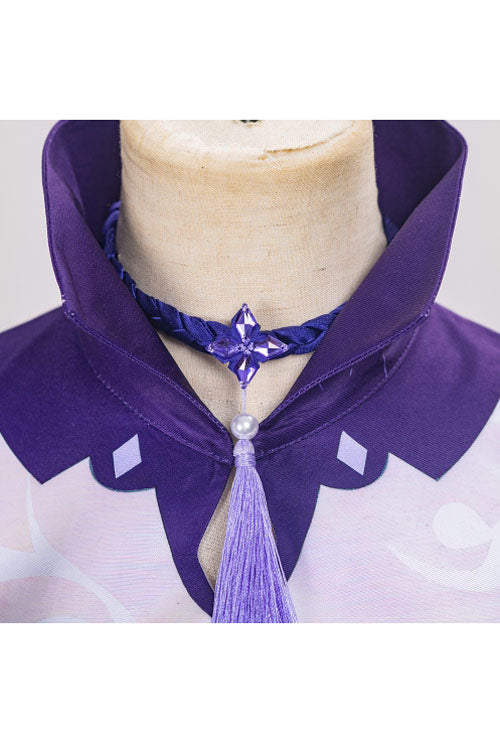 Genshin Impact Keqing Purple Game Halloween Cosplay Costume Full Set