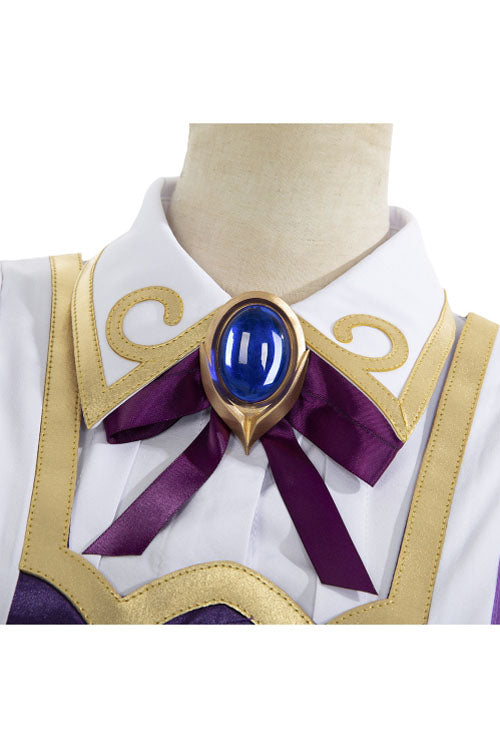 Game League Of Legends LOL The Hallowed Seamstress Gwen Purple Sweetheart Bowknot Design Multi-Color Halloween Cosplay Costume Full Set