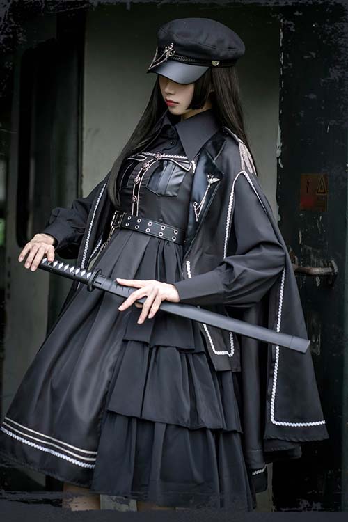 Black Night Owl Handsome Cool Gothic Lolita JSK Dress