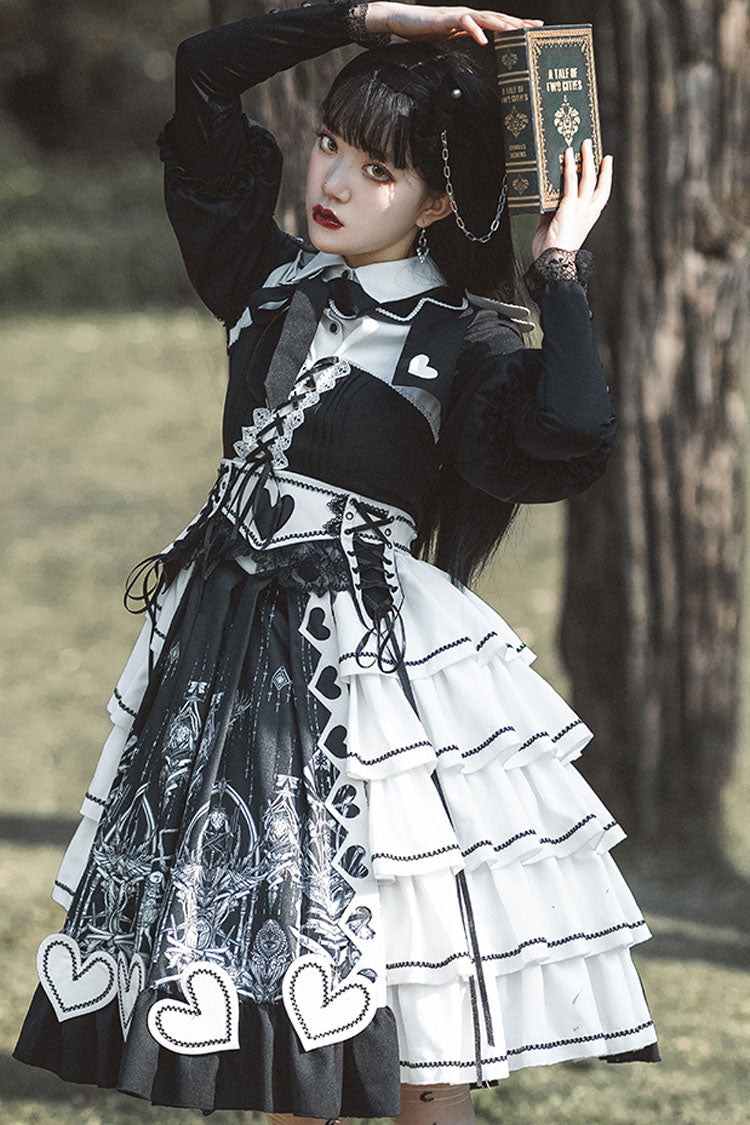 Black Love Eyes Print Retro Classic Lolita OP Dress