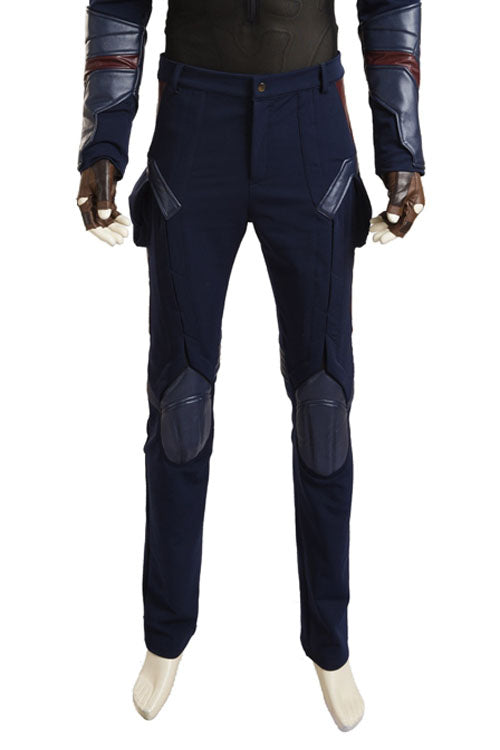 Captain America Civil War Captain America Cosplay Costume Upgraded Version Blue Trousers