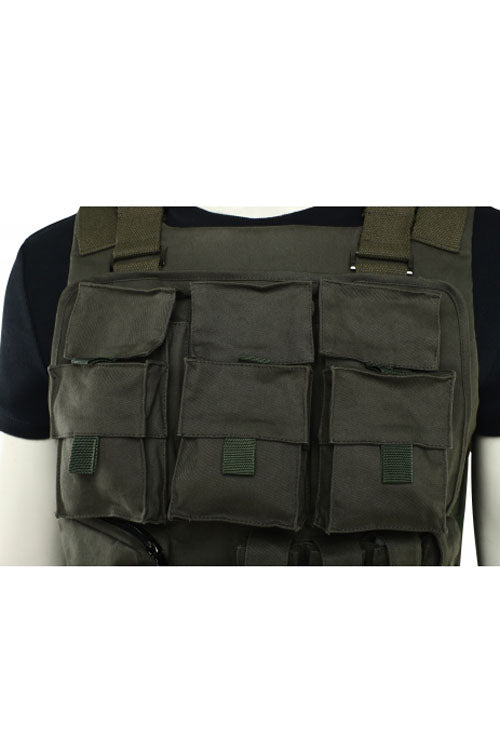 Resident Evil 3 Remake Biohazard RE 3 Carlos Oliveira Halloween Cosplay Costume Green Outer Vest