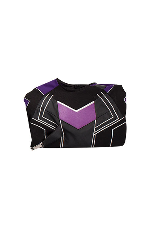 Super Hero Hawkeye Purple/Black Battle Suit Halloween Cosplay Costume Long Sleeve Top