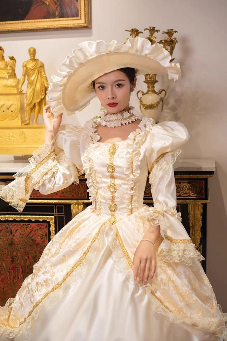 Champagne Medieval Court Cardigan Vintage Lolita Victorian Dress LolitaInside
