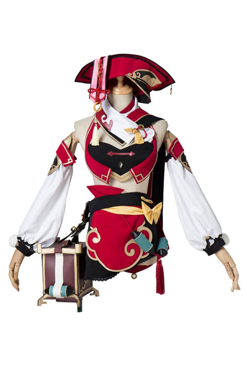 Game Genshin Impact YanFei Red Halloween Cosplay Costume Full Set
