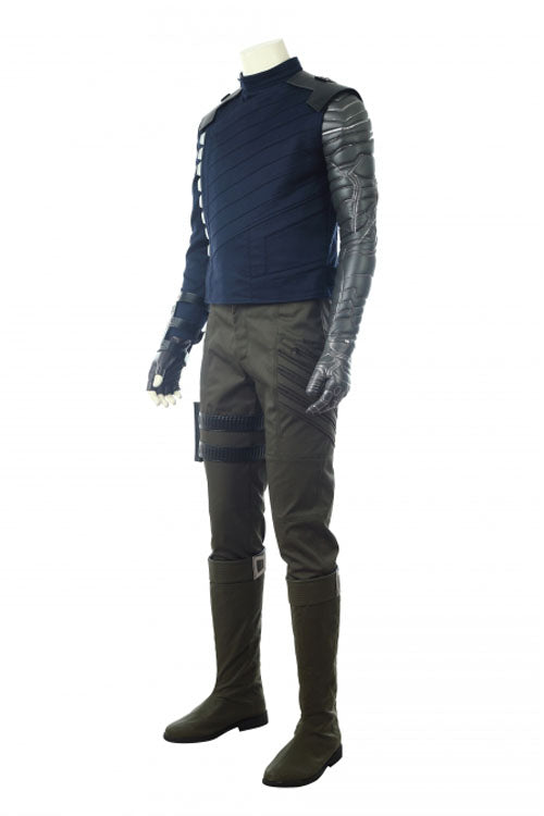 Avengers Infinity War Winter Soldier Bucky Barnes Blue/Green Battle Suit Halloween Cosplay Costume Full Set