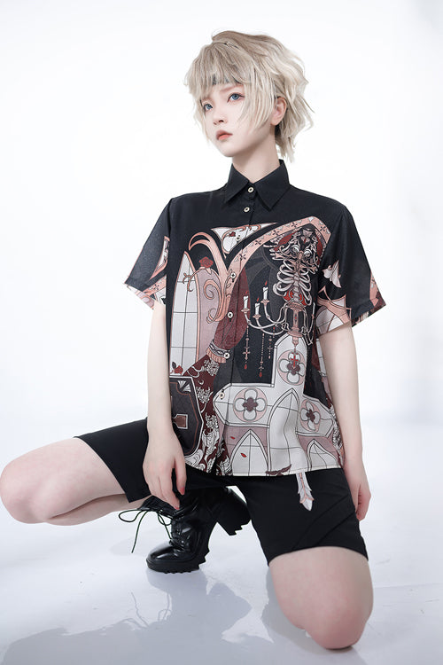 Black Vintage Night Command Rose Thorns Embroidery Ouji Lolita Shorts