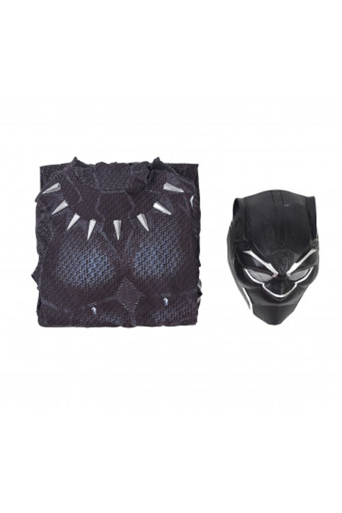 Black Panther T'Challa Black Printing Version Battle Suit Halloween Cosplay Costume Full Set