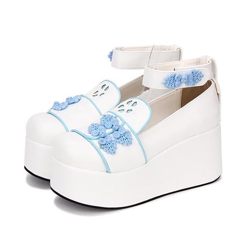 Chinese Embroidery Decoration Thick Base Classic Lolita Shoes