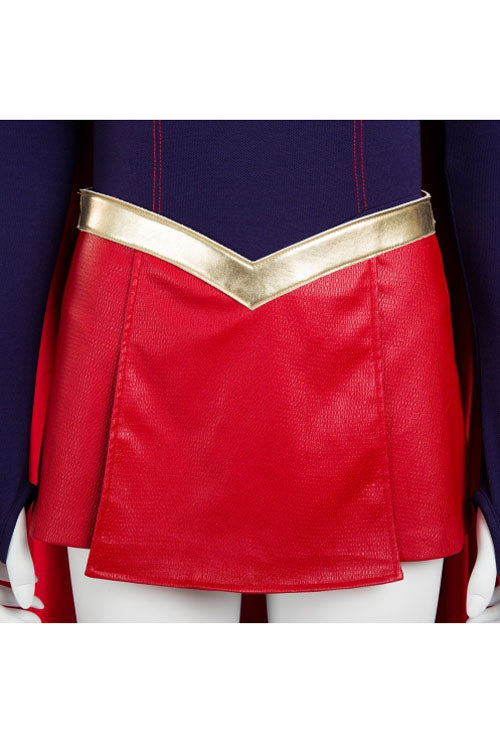 Supergirl Kara Zor-El Halloween Cosplay Costume Navy Blue Bodysuit