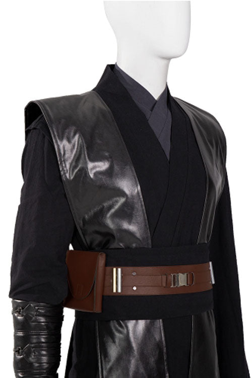 TV Drama Obi-Wan Kenobi Anakin Skywalker Black Outfit Halloween Cosplay Costume Accessories Leather Outer Shoulder Straps