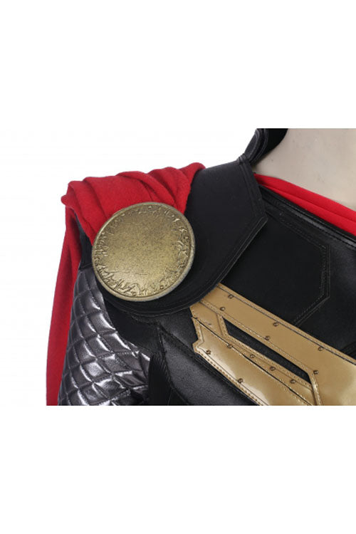 Thor The Dark World Thor Odinson Black/Red Halloween Cosplay Costume Black Trousers Red Cloak And Shoulder Armor