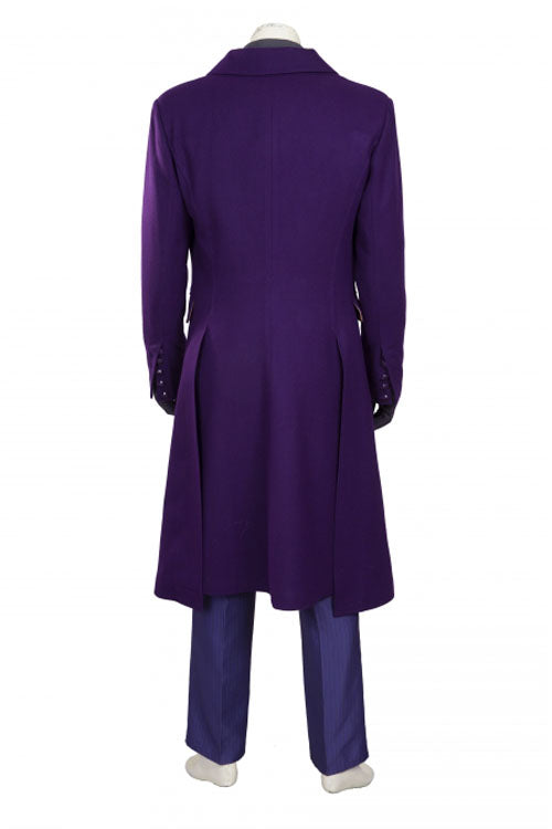 Batman The Dark Knight The Joker Halloween Cosplay Costume Purple Woolen Long Coat