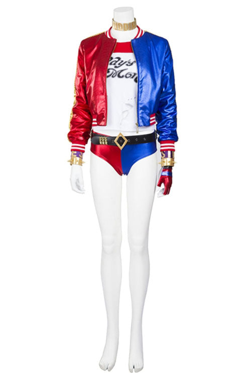 Suicide Squad Harley Quinn Red/Blue Baseball Uniform Halloween Cosplay Costume Full Set