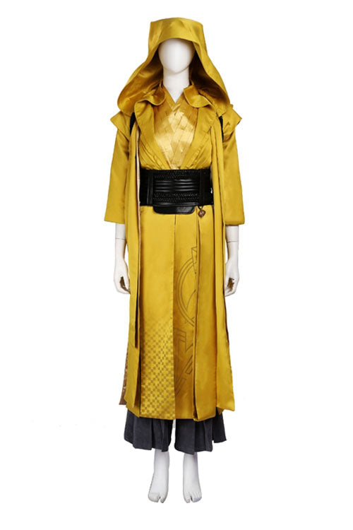 Doctor Strange Ancient One Yellow Hooded Cloak Halloween Cosplay Costume Full Set