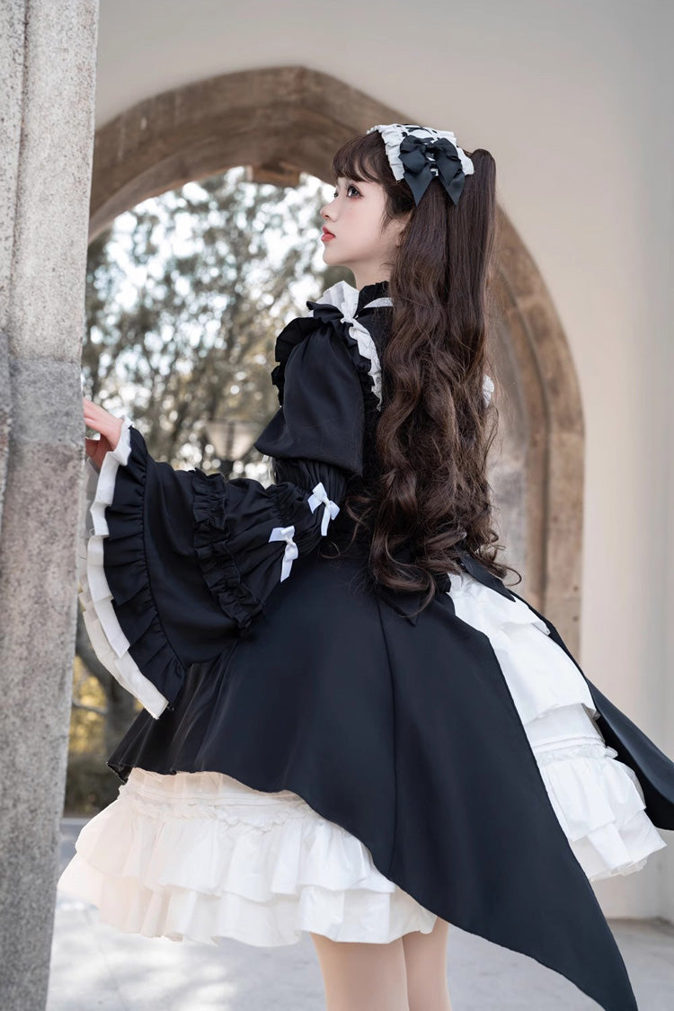 Black/White Night Gem Dark Magic Detachable Sleeves Cardigan Gothic Lolita Dress