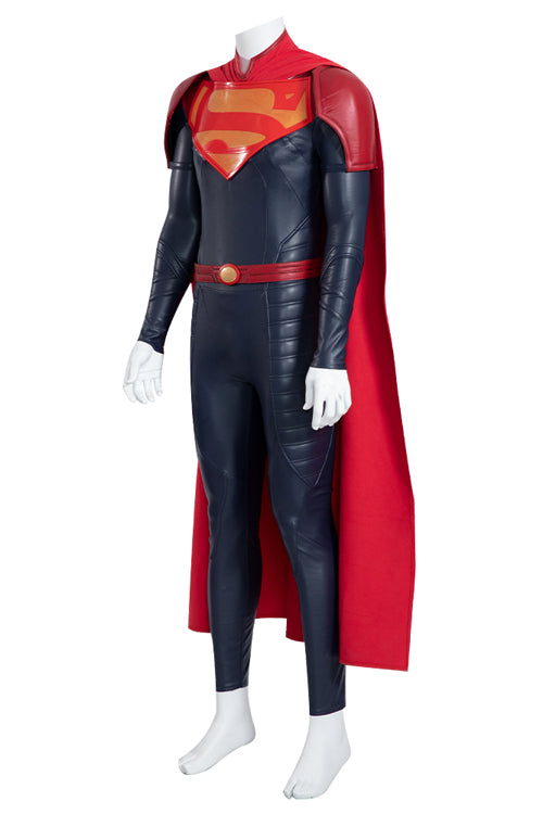 DC Comics Superman Blue Battle Suit Halloween Bodysuit Cosplay Costume Full Set