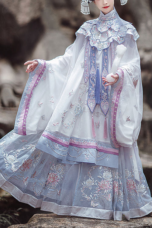 Embroidery Long Coat Horse Noodles Hanfu Dress