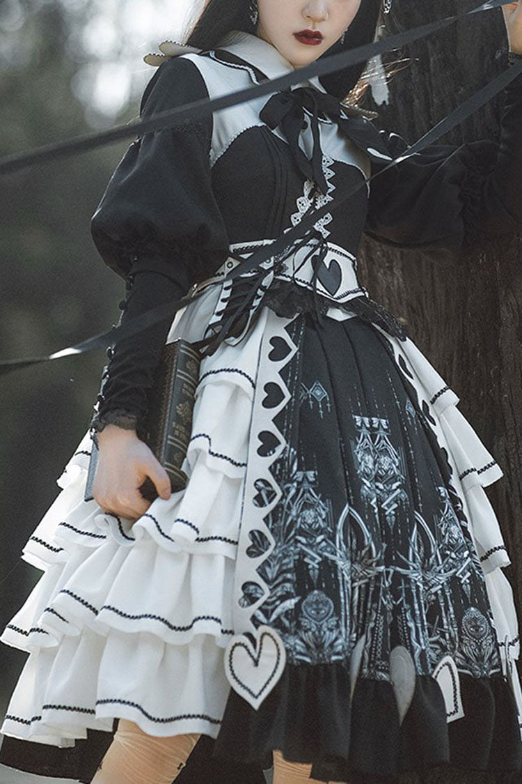 Black Love Eyes Print Retro Classic Lolita OP Dress