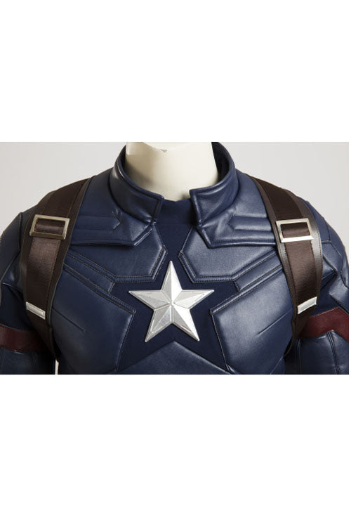 Captain America Civil War Captain America Cosplay Costume Upgraded Version Brown Back Straps