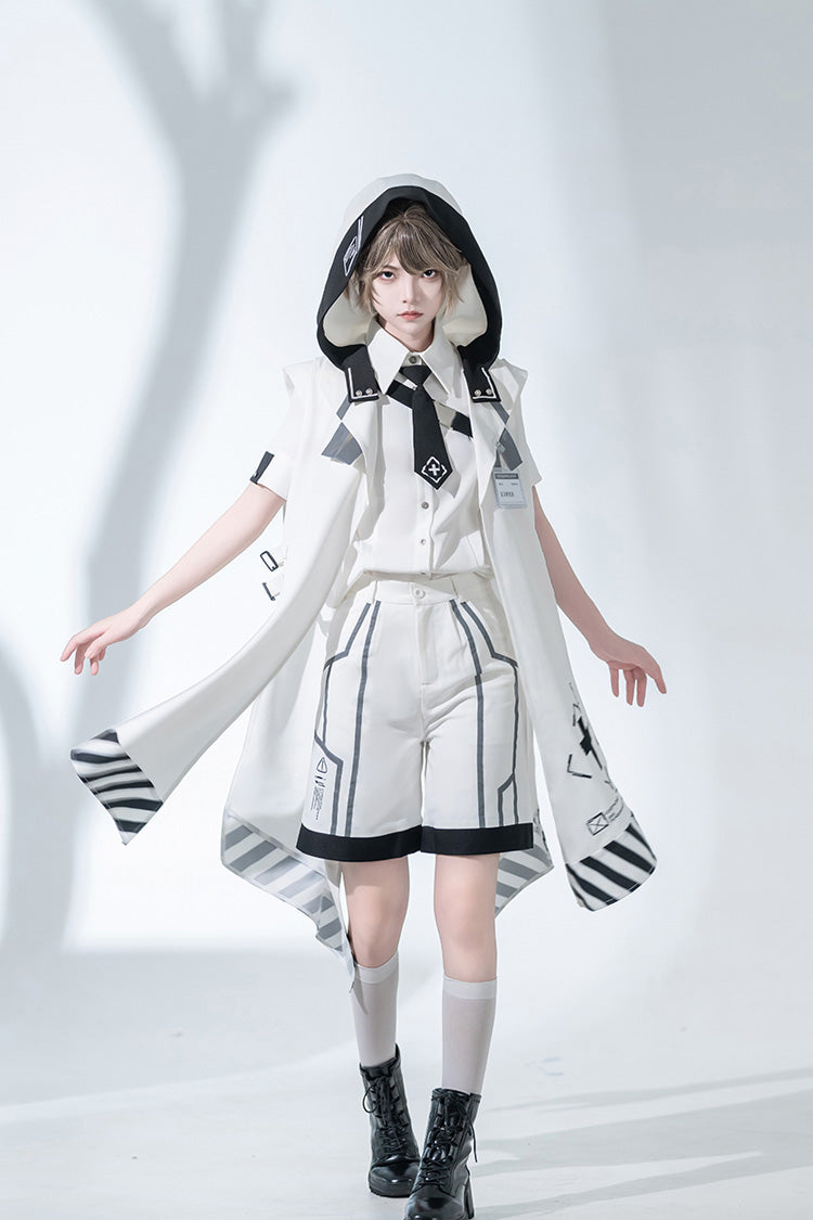 White Handsome Ouji Lolita Fashion Cloak