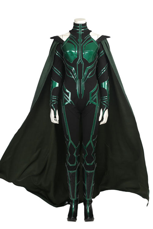 Thor Ragnarok Death Goddess Hela Style A Green/Black Halloween Cosplay Costume Green Cloak