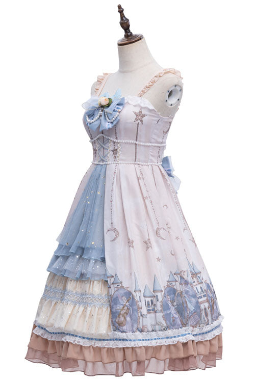 Multi-Color Cardigan Bowknot Elves Multi-Layer Ruffled Sweet Lolita JSK Dress