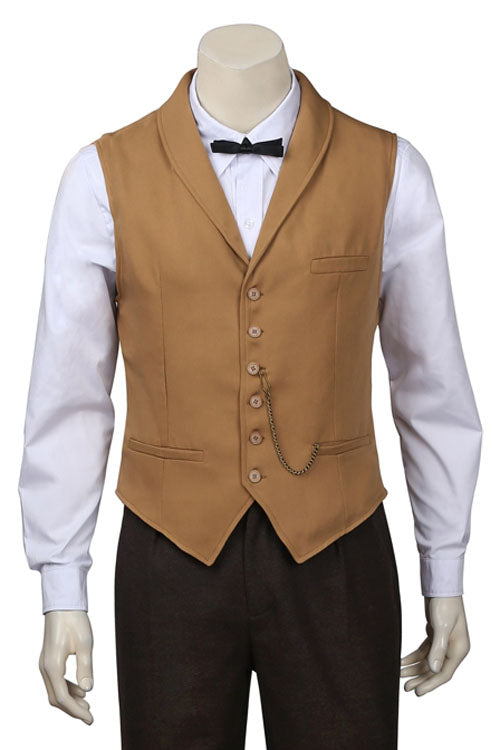 Fantastic Beasts And Where To Find Them Newt Scamander Halloween Cosplay Costume Brown Vest